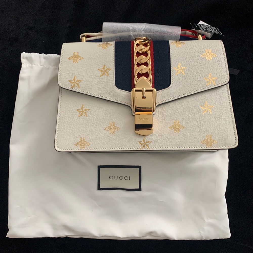 COPY - NWT Gucci White Sylvie Bee Star Bag & Dust…